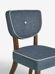 Nina Campbell Set of 2 Clabon Indigo Ashburn Walnut Effect Leg Dining Chairs - Image 6 of 6