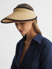 Reiss Natural Ella Paper Straw Visor - Image 2 of 4