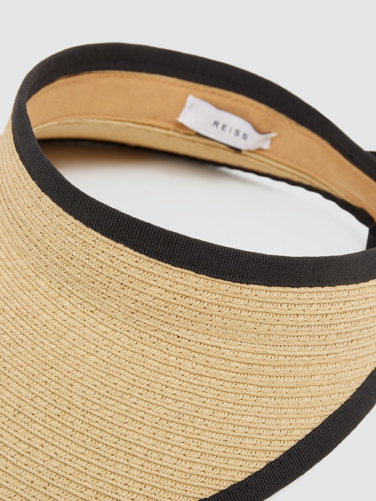 Reiss Natural Ella Paper Straw Visor - Image 4 of 4