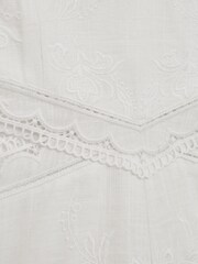 Reiss Ivory Louisa Senior Cross Back Embroidered Dress - Image 6 of 6
