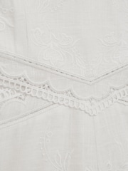 Reiss Ivory Louisa 4-9 yrs Cross Back Embroidered Dress - Image 6 of 6