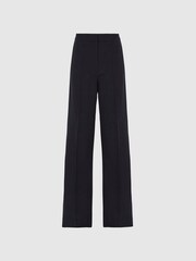 Reiss Navy Iria Wool Blend Wide Leg Suit Trousers - Image 2 of 7