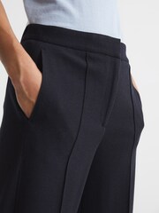 Reiss Navy Iria Wool Blend Wide Leg Suit Trousers - Image 4 of 7