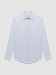 Reiss Soft Blue Premote Slim Fit Cotton Cutaway Collar Shirt - Image 2 of 5