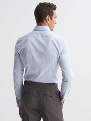 Reiss Soft Blue Premote Slim Fit Cotton Cutaway Collar Shirt - Image 4 of 5