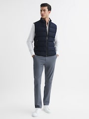 Reiss Airforce Blue Pitch Slim Fit Washed Cotton Blend Chinos - Image 6 of 6