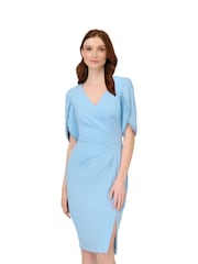 Adrianna Papell Knit Crepe Pearl Trim Dress - Image 1 of 5