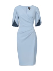 Adrianna Papell Knit Crepe Pearl Trim Dress - Image 5 of 5