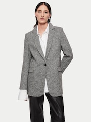 Jigsaw Black Wool Herringbone Langford Coat - Image 1 of 6