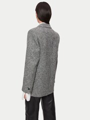 Jigsaw Black Wool Herringbone Langford Coat - Image 2 of 6