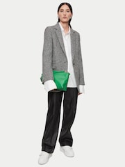 Jigsaw Black Wool Herringbone Langford Coat - Image 4 of 6