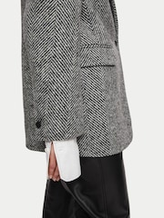 Jigsaw Black Wool Herringbone Langford Coat - Image 5 of 6