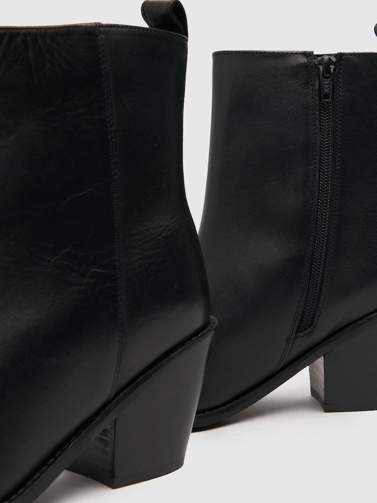 Schuh Callie Leather Western Black Boots - Image 4 of 4