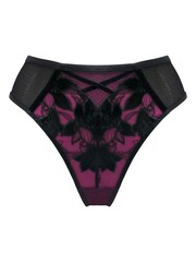 Pour Moi Black/Fuchsia Icon High Waist High Leg Briefs - Image 3 of 4