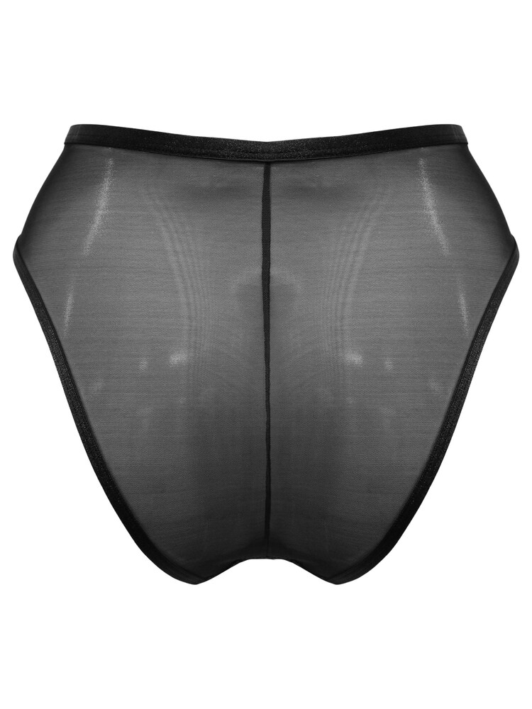 Pour Moi Black/Fuchsia Icon High Waist High Leg Briefs - Image 4 of 4