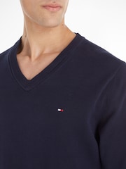 Tommy Hilfiger Blue V-Neck Jumper - Image 3 of 6