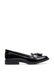 Clarks Black Standard Fit (D) Patent Leather Loafer Shoes - Image 1 of 7