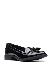 Clarks Black Standard Fit (D) Patent Leather Loafer Shoes - Image 3 of 7