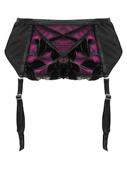 Pour Moi Black/Fuchsia Icon Deep Suspenders - Image 3 of 4