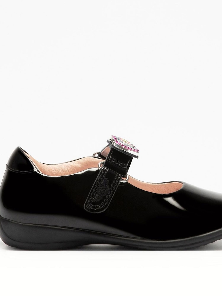 Lelli Kelly Rainbow Heart Removeable Charm Dolly Black Shoes - Image 1 of 6