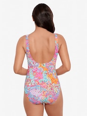 Ralph Lauren Blue Patchwork Surplice Swimsuit - Image 2 of 5