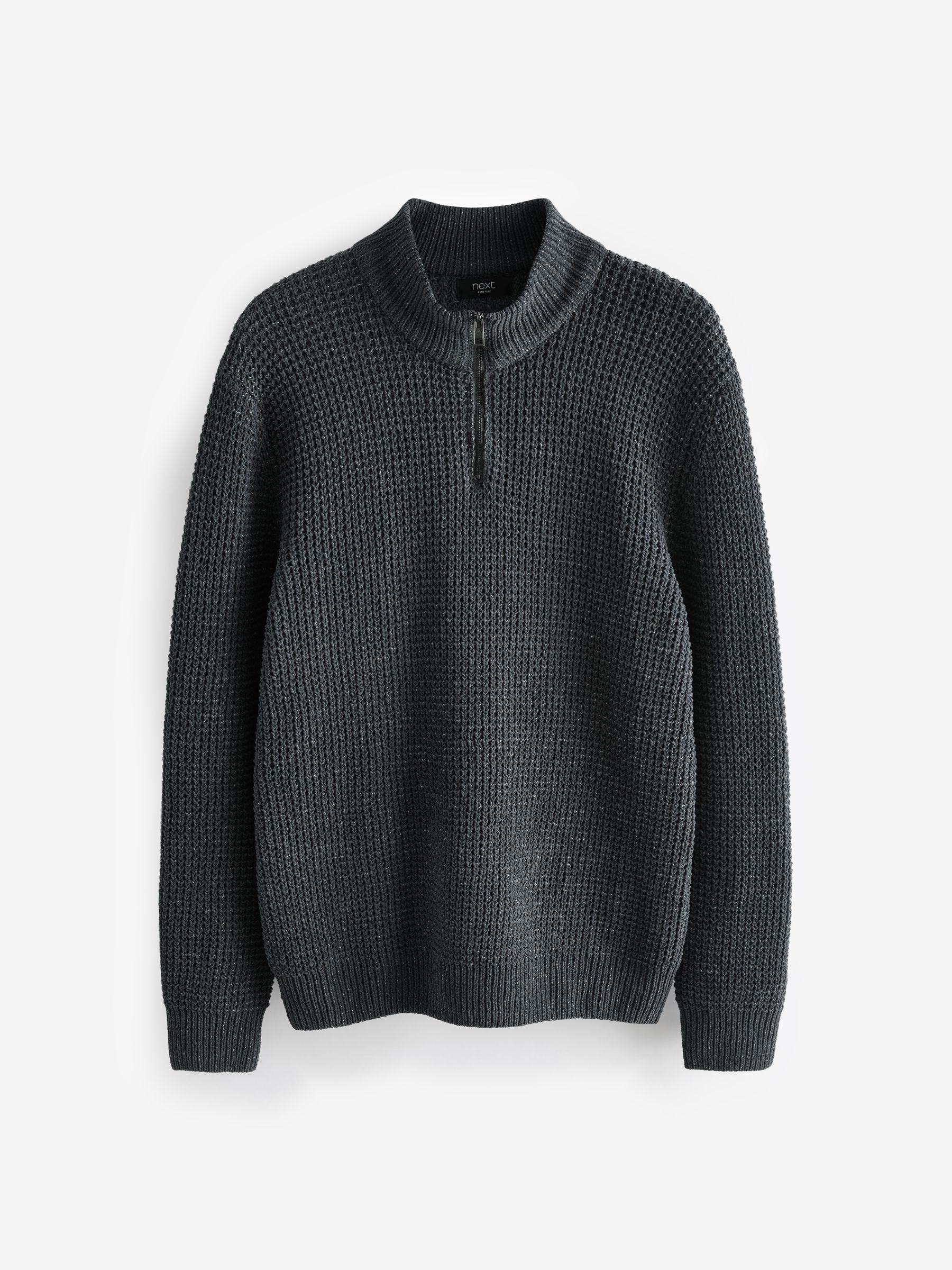 Buy Charcoal Grey Quarter Zip Regular Fit Chenille Texture Jumper from Next  Luxembourg