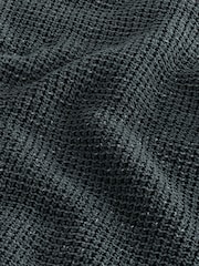 Charcoal Grey Quarter Zip Regular Fit Chenille Texture Jumper - Image 17 of 18