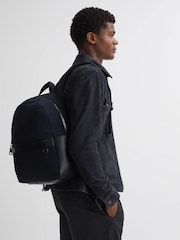Reiss Dark Navy Drew Neoprene Zipped Backpack - Image 2 of 5