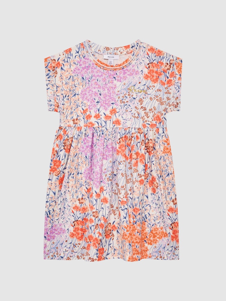 Reiss Pink Print Dahlia 9-12 yrs Floral Print Jersey Dress - Image 2 of 6 Reiss Pink Print Dahlia 9-12 yrs Floral Print Jersey Dress - Image 2 of 6