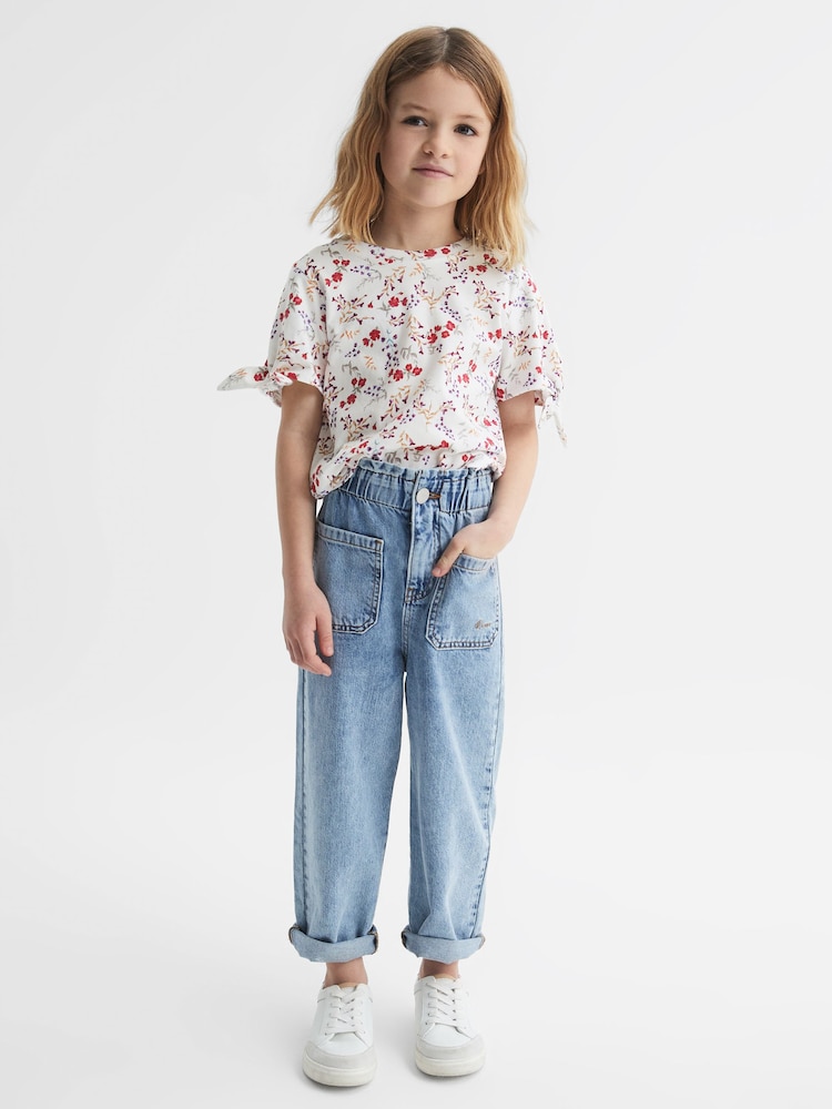 Reiss Multi Tally Printed Cotton T-Shirt - Image 1 of 6