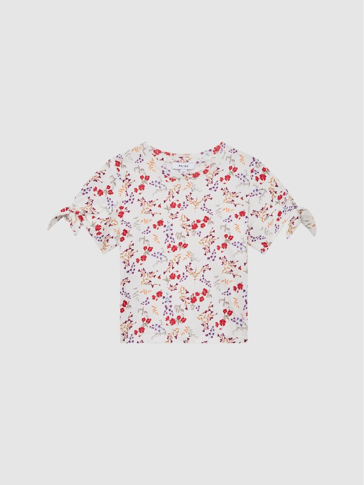 Reiss Multi Tally Printed Cotton T-Shirt - Image 2 of 6 Reiss Multi Tally Printed Cotton T-Shirt - Image 2 of 6