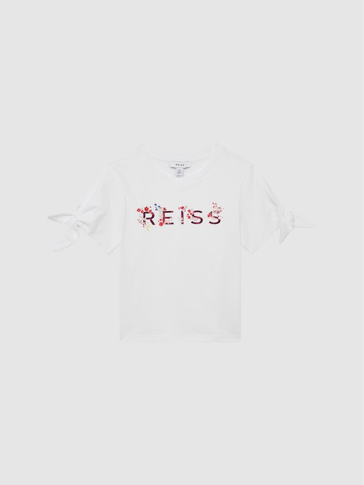 Reiss Pink Print Tally Senior Printed Cotton T-Shirt - Image 2 of 6