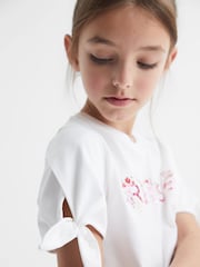 Reiss Pink Print Tally Senior Printed Cotton T-Shirt - Image 4 of 6