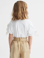 Reiss White Tally Senior Printed Cotton T-Shirt - Image 5 of 7