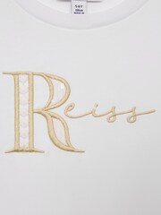 Reiss White Tally Senior Printed Cotton T-Shirt - Image 7 of 7