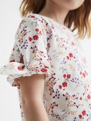 Reiss Multi Tally Printed Cotton T-Shirt - Image 4 of 6