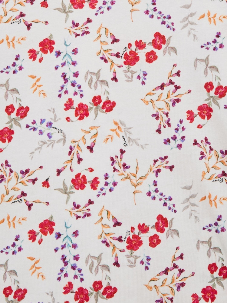 Reiss Multi Tally Printed Cotton T-Shirt - Image 6 of 6
