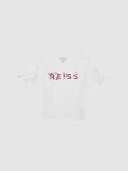 Reiss Pink Print Tally Junior Printed Cotton T-Shirt - Image 2 of 6