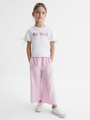 Reiss Pink Print Tally Junior Printed Cotton T-Shirt - Image 3 of 6
