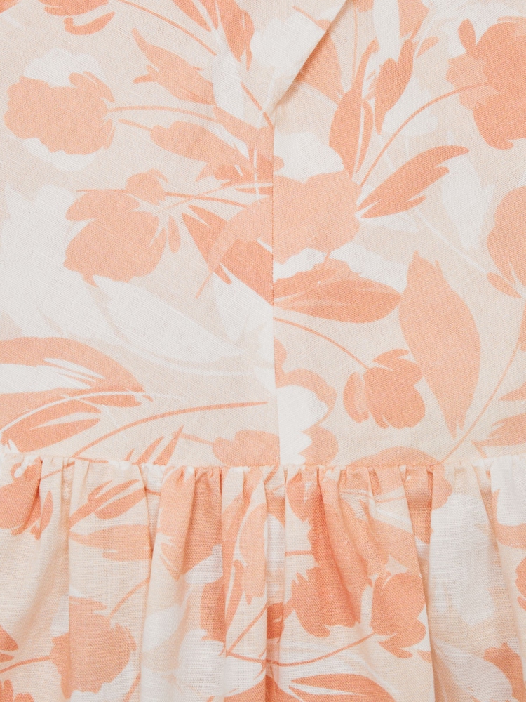 Reiss Pink Print Lottie Floral Print Halter Neck Dress - Image 7 of 7