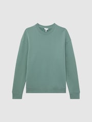 Reiss Fern Green Alistar Oversized Garment Dye Sweatshirt - Image 2 of 6