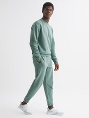 Reiss Fern Green Alistar Oversized Garment Dye Sweatshirt - Image 3 of 6