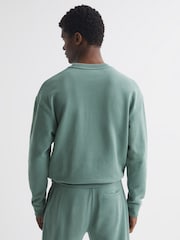 Reiss Fern Green Alistar Oversized Garment Dye Sweatshirt - Image 5 of 6