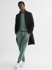 Reiss Fern Green Alistar Oversized Garment Dye Sweatshirt - Image 6 of 6