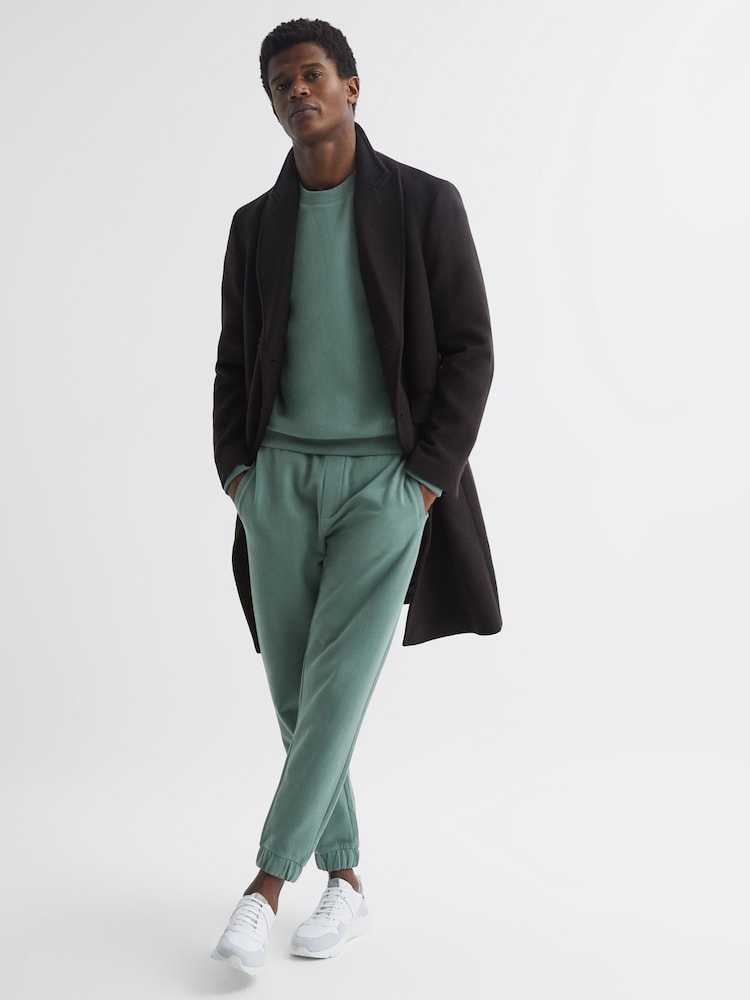 Reiss Fern Green Alistar Oversized Garment Dye Sweatshirt - Image 6 of 6