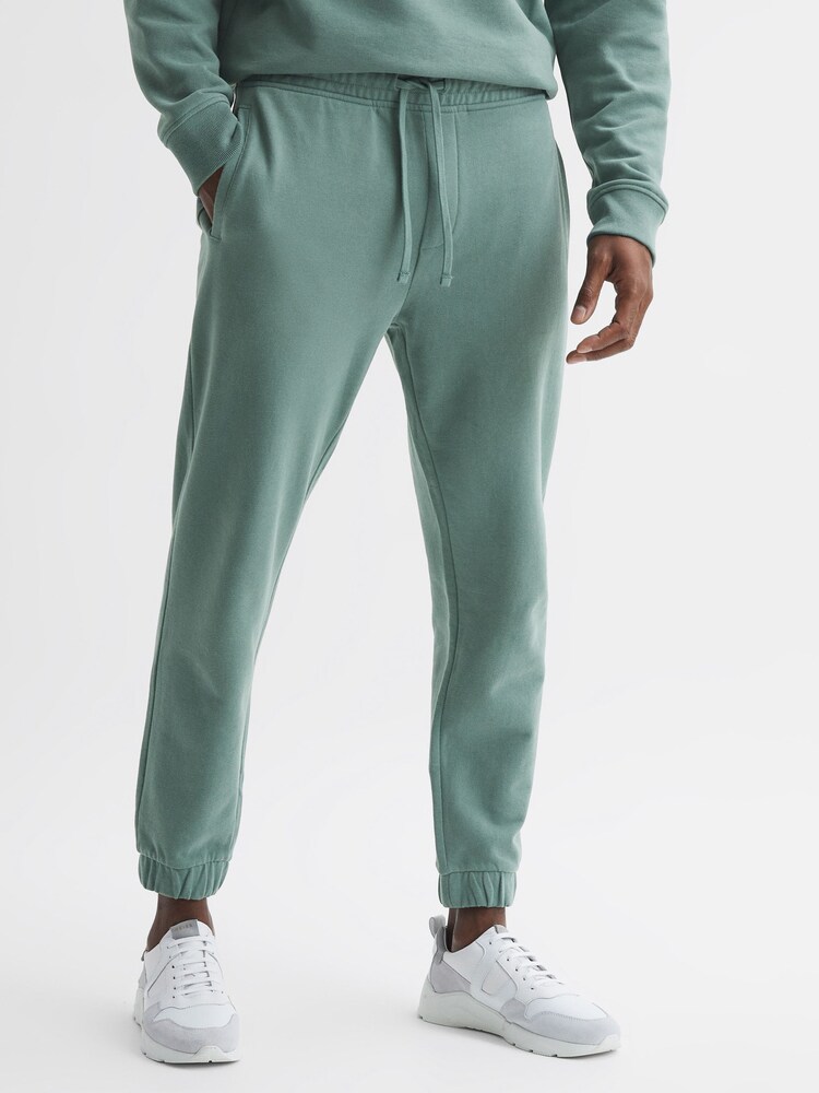 Reiss Fern Green Ali Garment Dye Joggers - Image 1 of 6