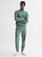 Reiss Fern Green Ali Garment Dye Joggers - Image 3 of 6