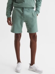 Reiss Fern Green Henry Garment Dye Jersey Shorts - Image 1 of 5