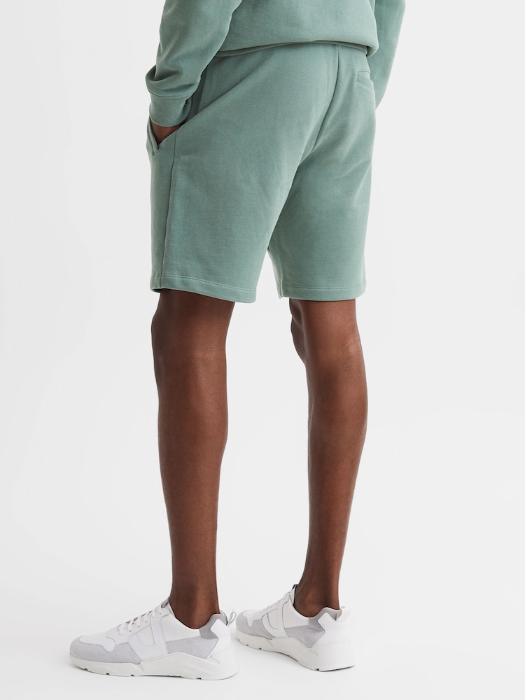Reiss Fern Green Henry Garment Dye Jersey Shorts - Image 5 of 5