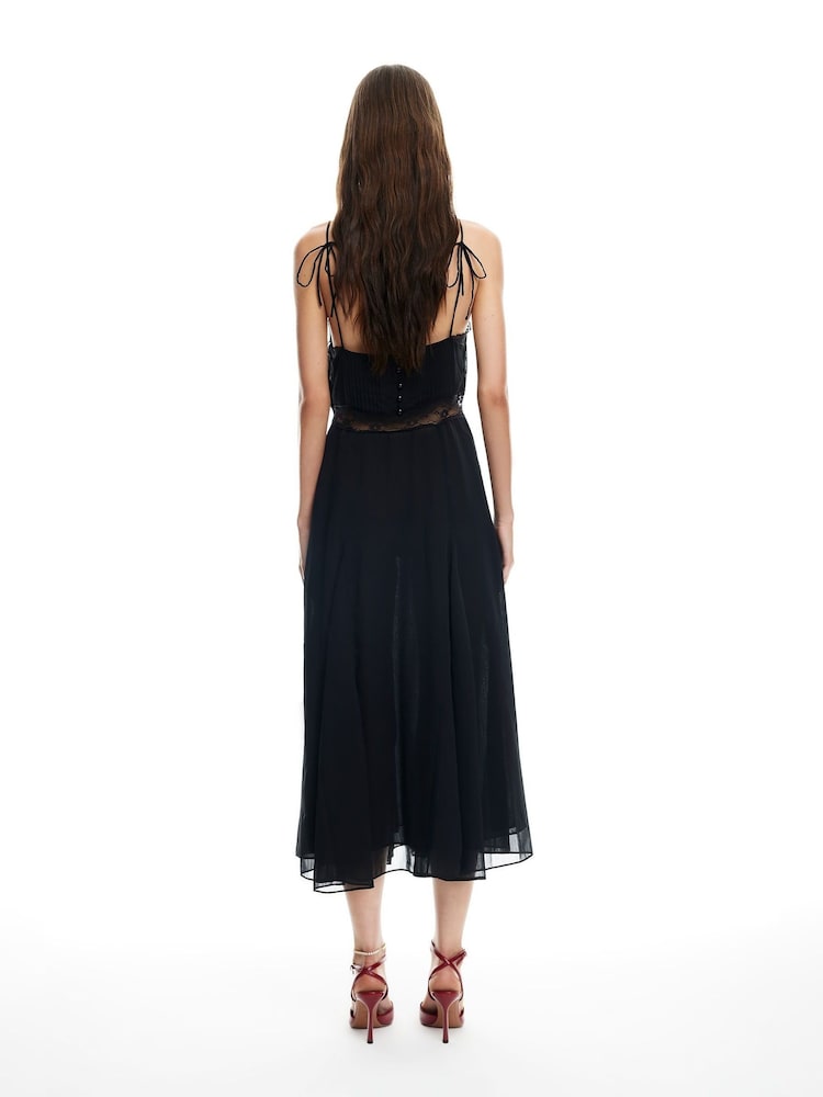 Buy Lioness Black Harmony Sheer Lace Midi Dress from the Next UK online shop